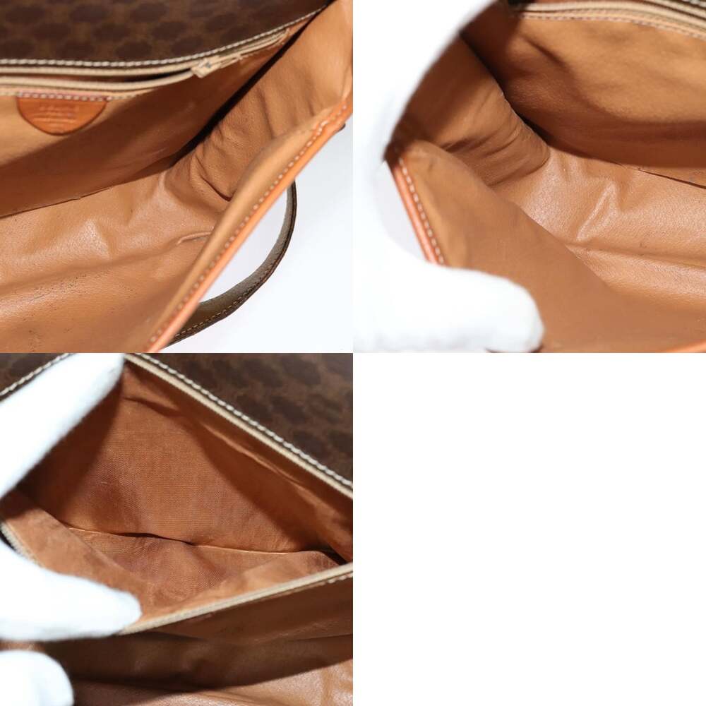 CELINE Macadam Canvas Shoulder Bag Pvc Leather Brown Gold - Picture 12 of 12